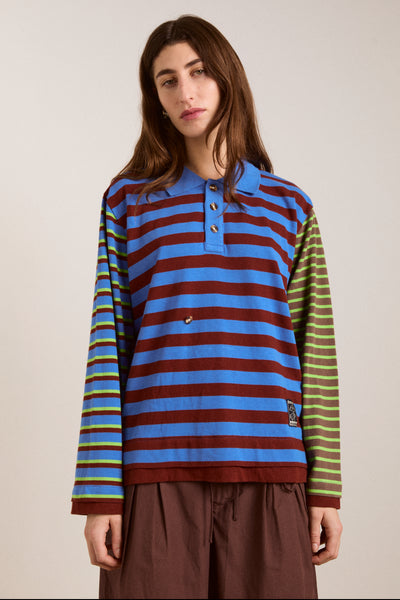 noah cinch layered rugby - blue pop stripe