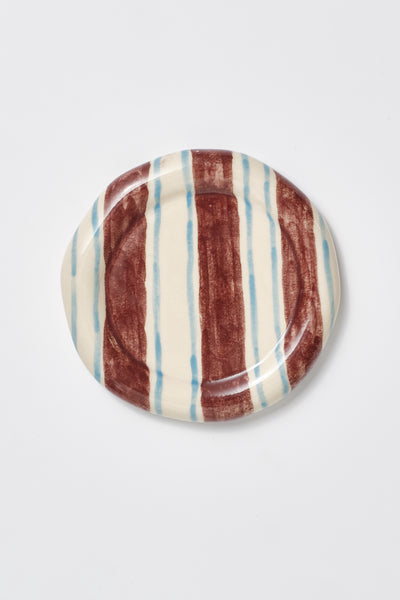 hand painted stripe saucer