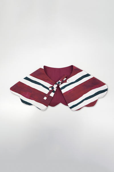 burgundy stripe dog collar