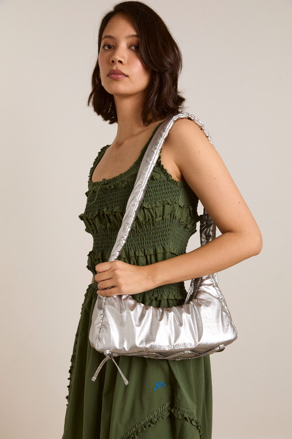 puffy saz bag - silver – Damson Madder
