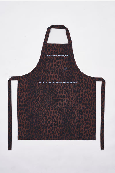 scallop apron - dark leopard