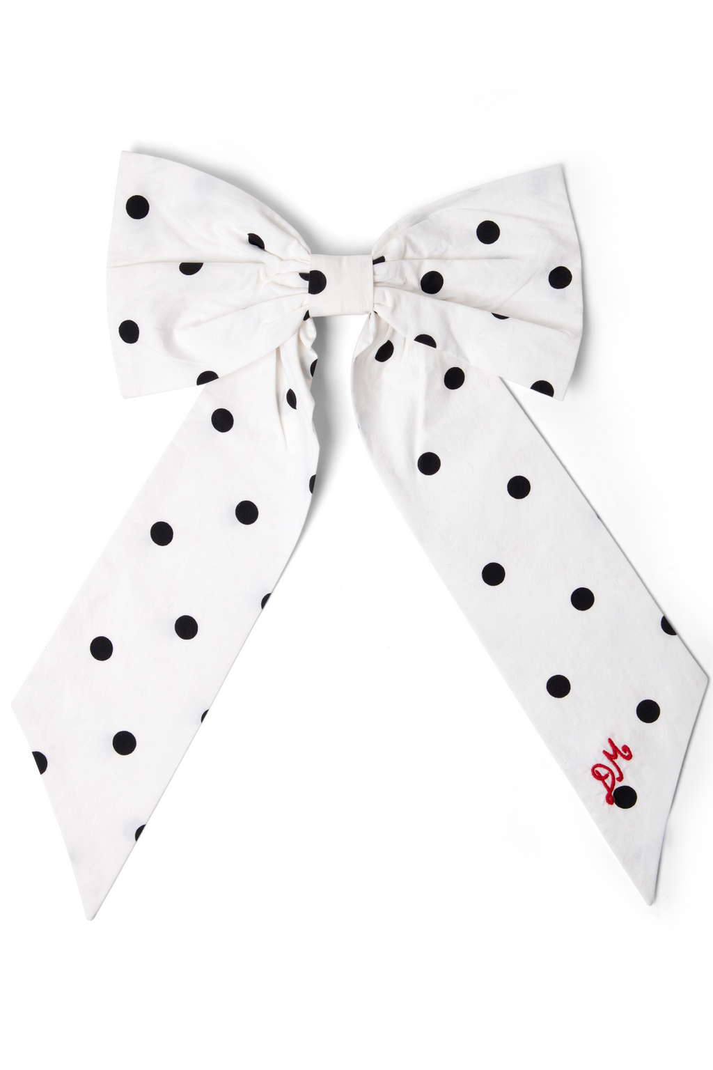 Oversized Bow Clip - Black & White Spot – Damson Madder display picture 3