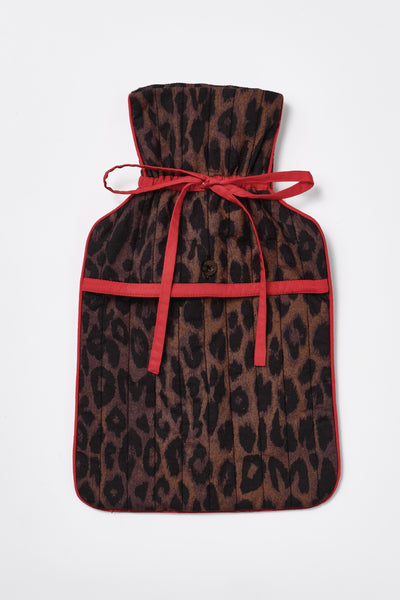 hot water bottle cover - dark leopard