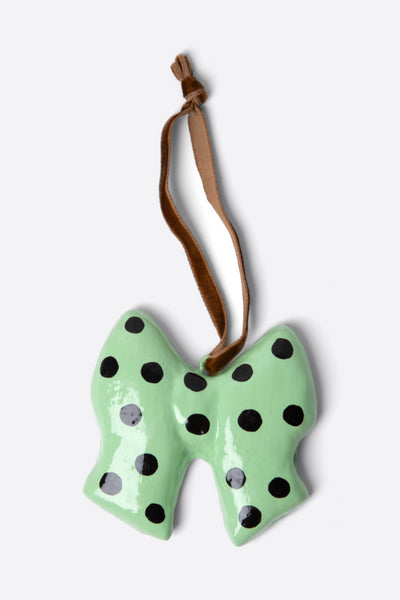 hand painted spot bow papier-mache decoration
