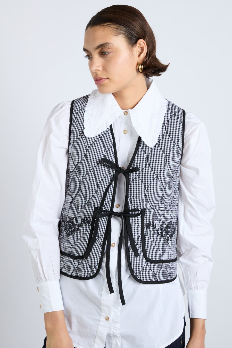 Arte Reversible Gilet - Black Gingham – Damson Madder