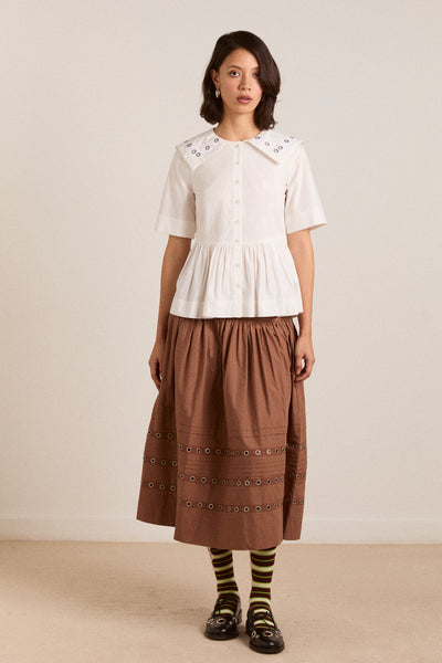 cyrus eyelet blouse - white