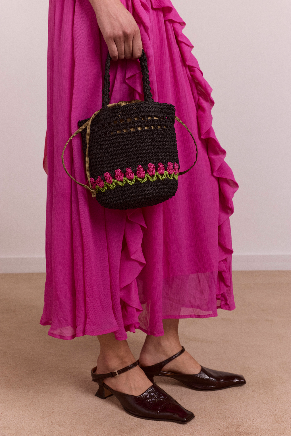 Raffia Tulip Bag – Damson Madder