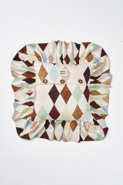 frilly cushion - harlequin
