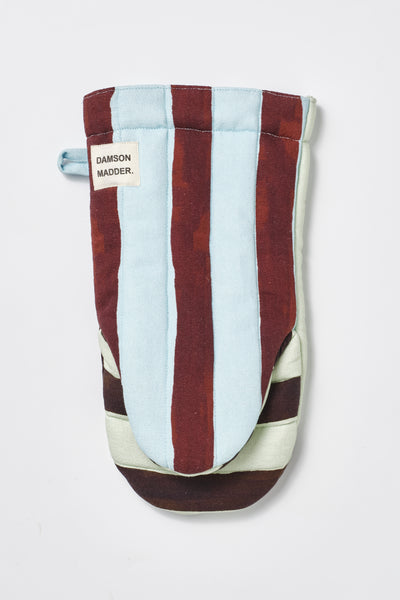single oven glove - mixed stripe