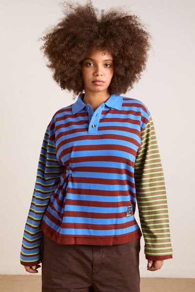 noah cinch layered rugby - blue pop stripe