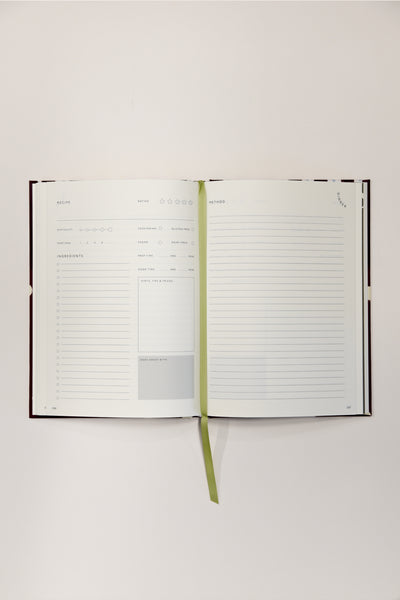 damson madder x papier stripe & polka dot recipe book