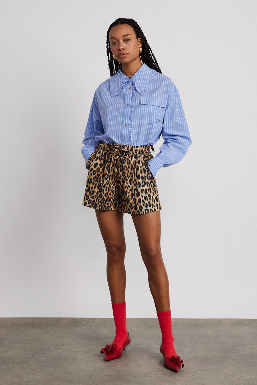 leopard pull on shorts