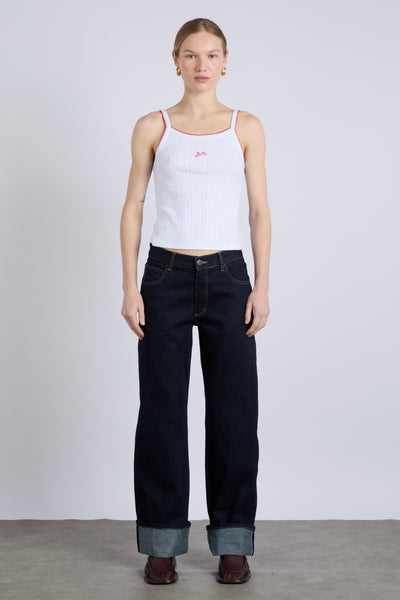 Italian selvedge sylvie jeans with turn up