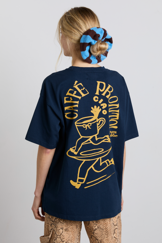 cafe pronto boyfriend tee - navy â Damson Madder cafe pronto boyfriend tee - navy â Damson Madder