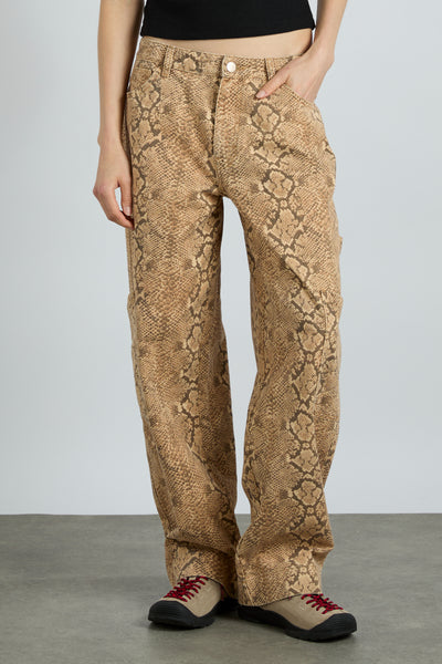 drew cargo jeans - snake print