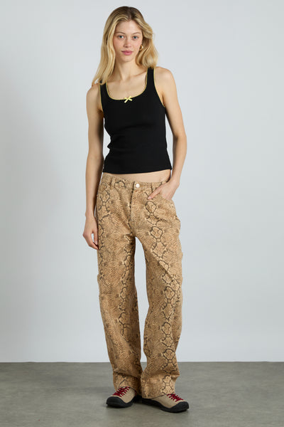 drew cargo jeans - snake print