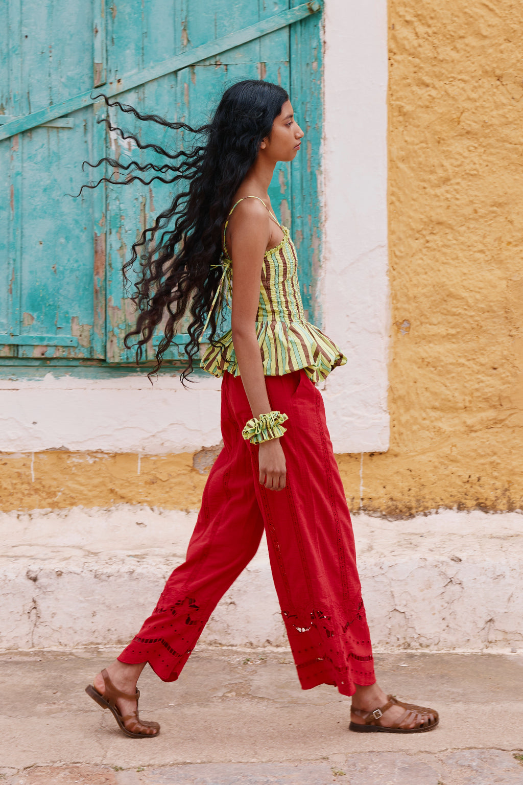 Martina Trousers - Red – Damson Madder