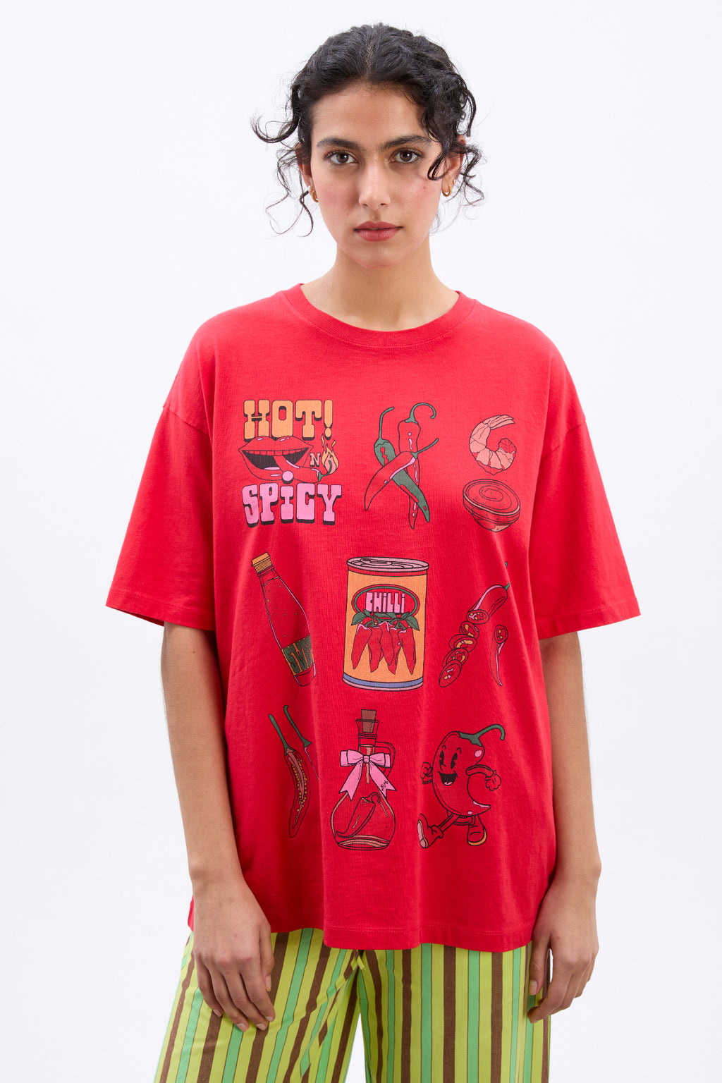 chilli boyfriend tee - washed red