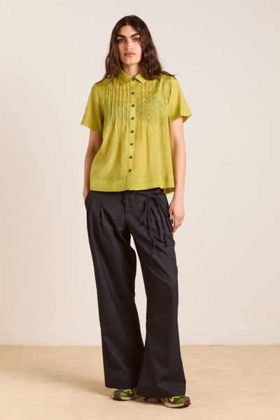 sheer wendy blouse - golden lime