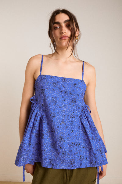 cressida cami - blue paisley