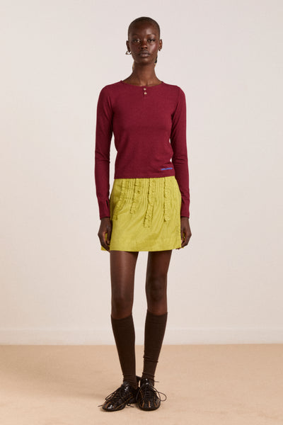 ninette ls top - burgundy