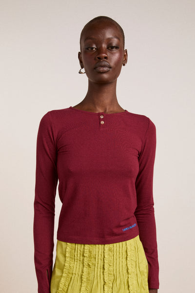 ninette ls top - burgundy