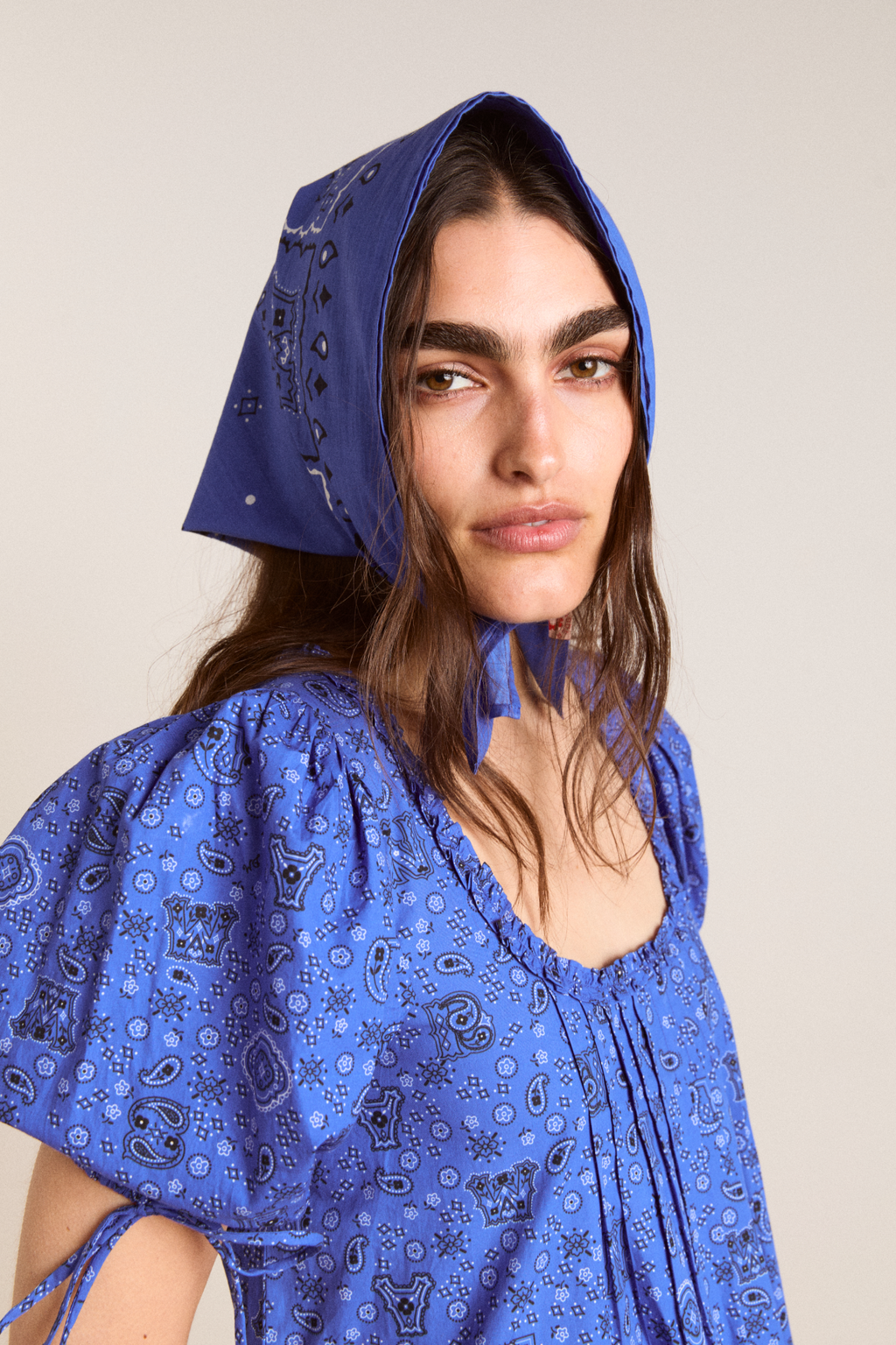 Multi Use Bandana - Blue Paisley – Damson Madder