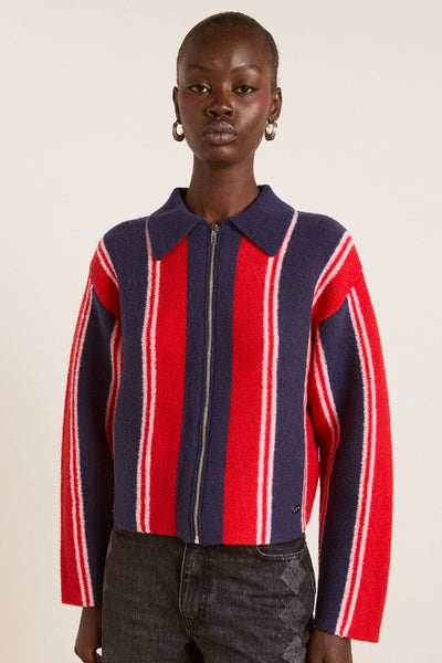 bibi boxy merino wool reversible cardigan