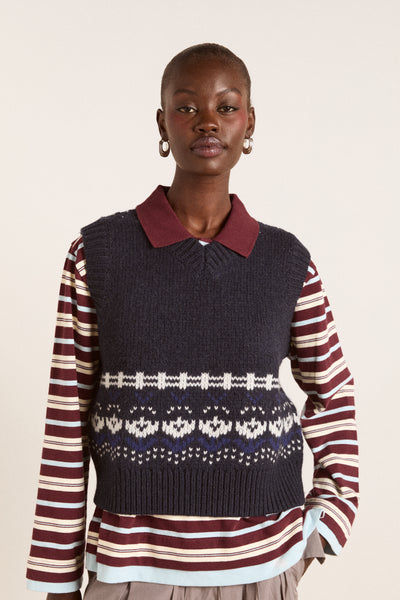 rhona lambswool tank - navy house