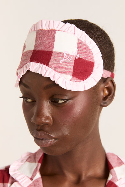 damson pj eye mask -burg gingham