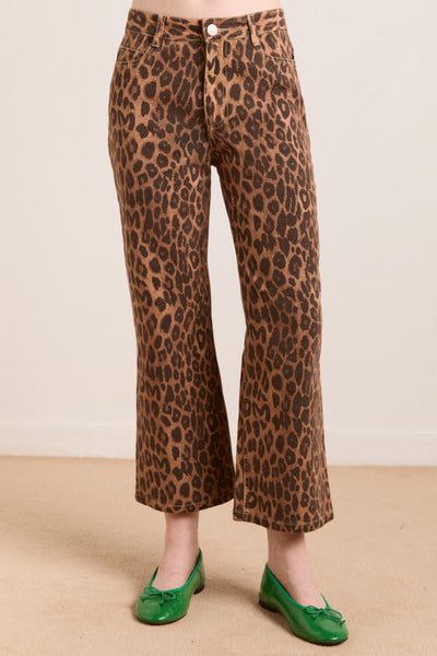 kenny twill trouser- leopard