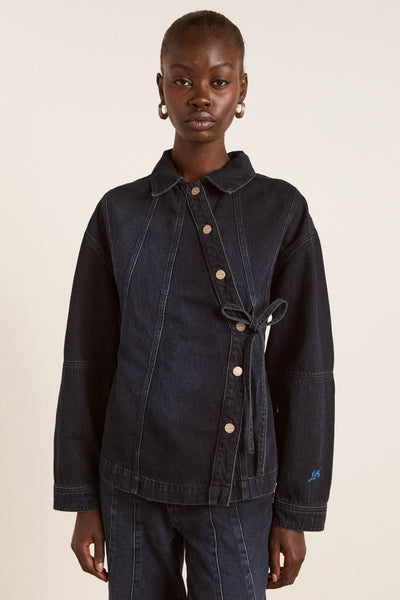 finella denim shirt - wavy seams