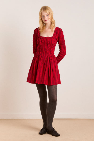 raphaela mini dress - red stripe