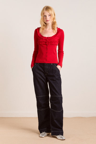 varsha cardigan - cherry