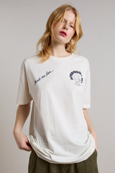 afternoon tea boyfriend tee - white