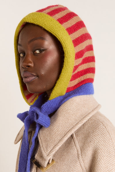colour block striped bonnet