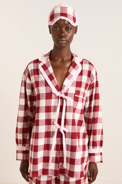 antonella pj set - burg gingham