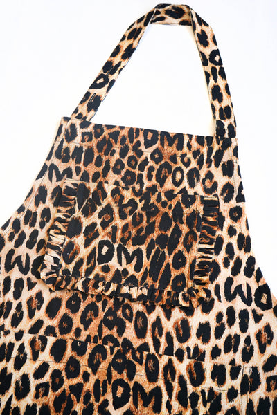valerie apron - leopard