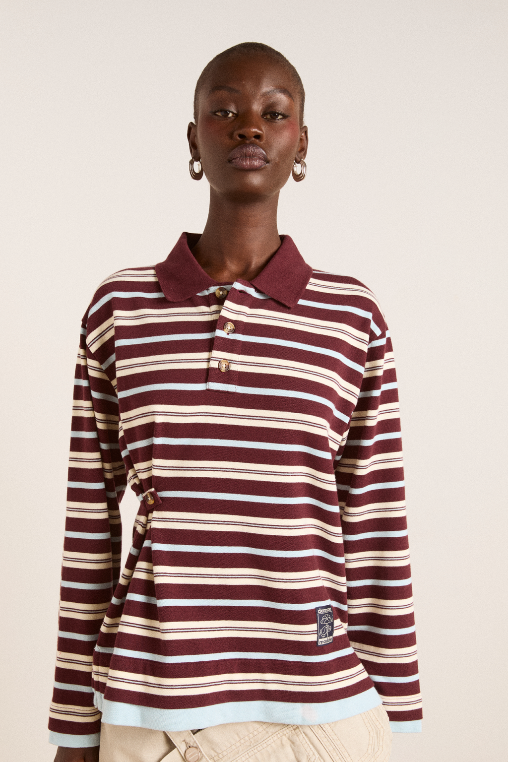 noah cinch layered rugby - choc stripe – Damson Madder