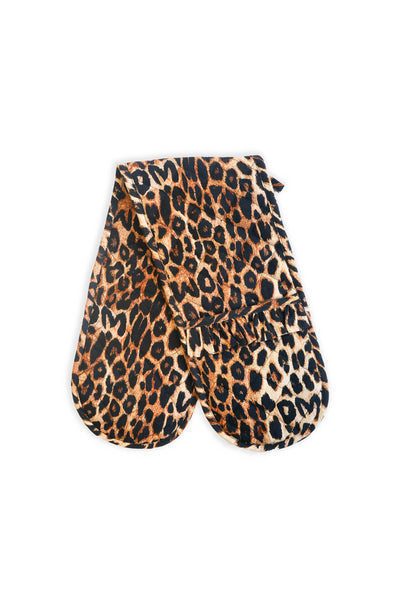 oven gloves - leopard