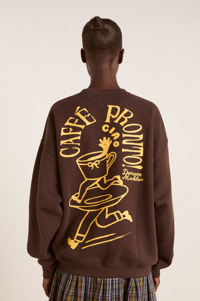 ciao cafe sweatshirt - chocolate