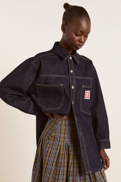 nova oversized shacket - indigo