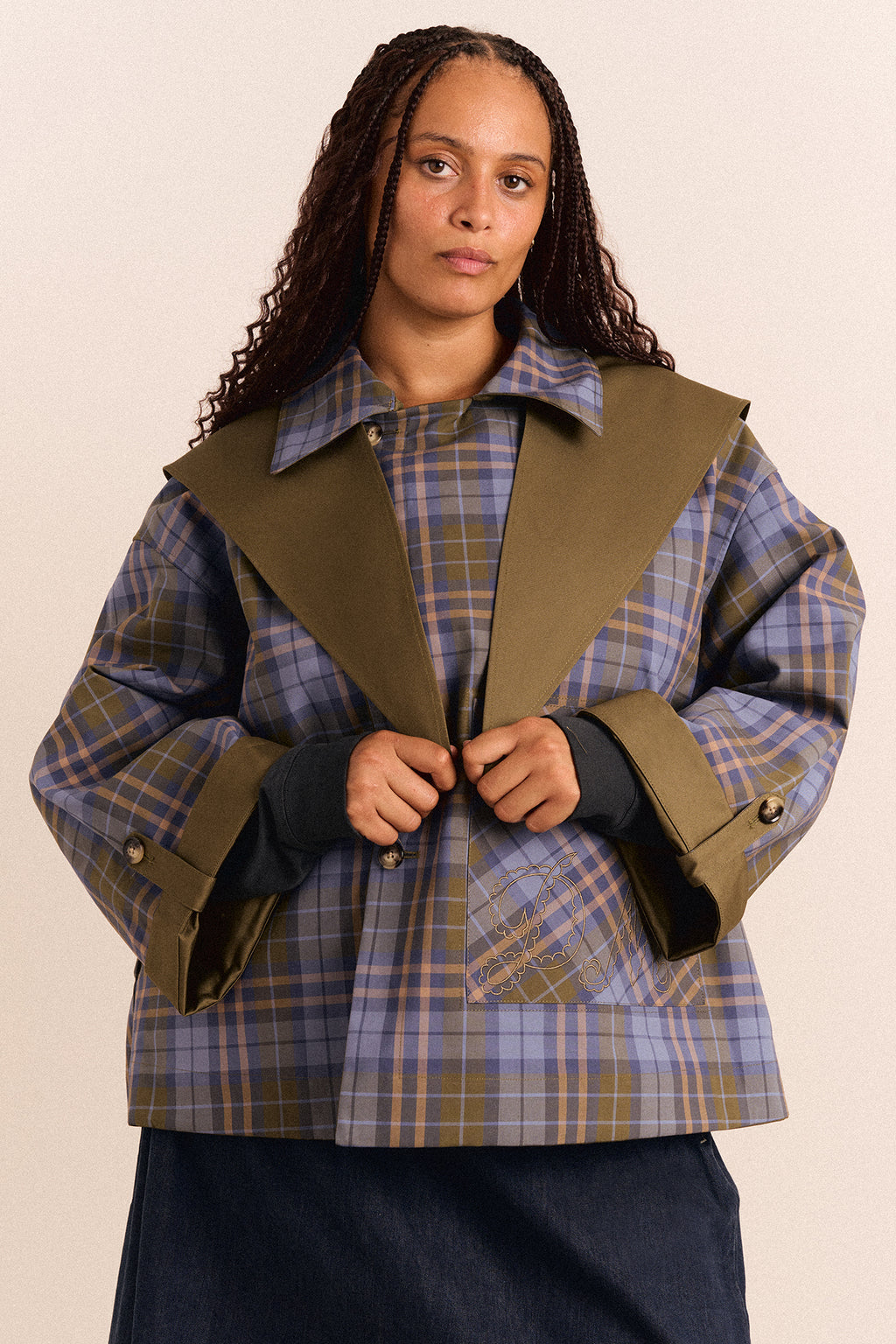 Reversible Trench | Olive Cropped Trench Coat – Damson Madder