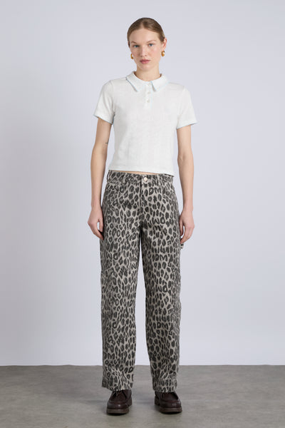 drew cargo jeans - leopard charcoal