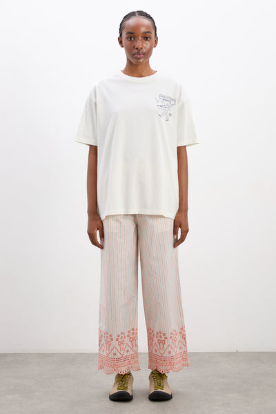 leah trousers - apricot business stripe