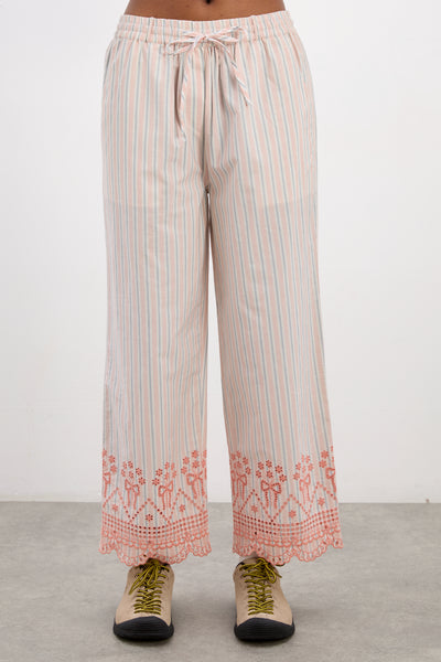 leah trousers - apricot business stripe