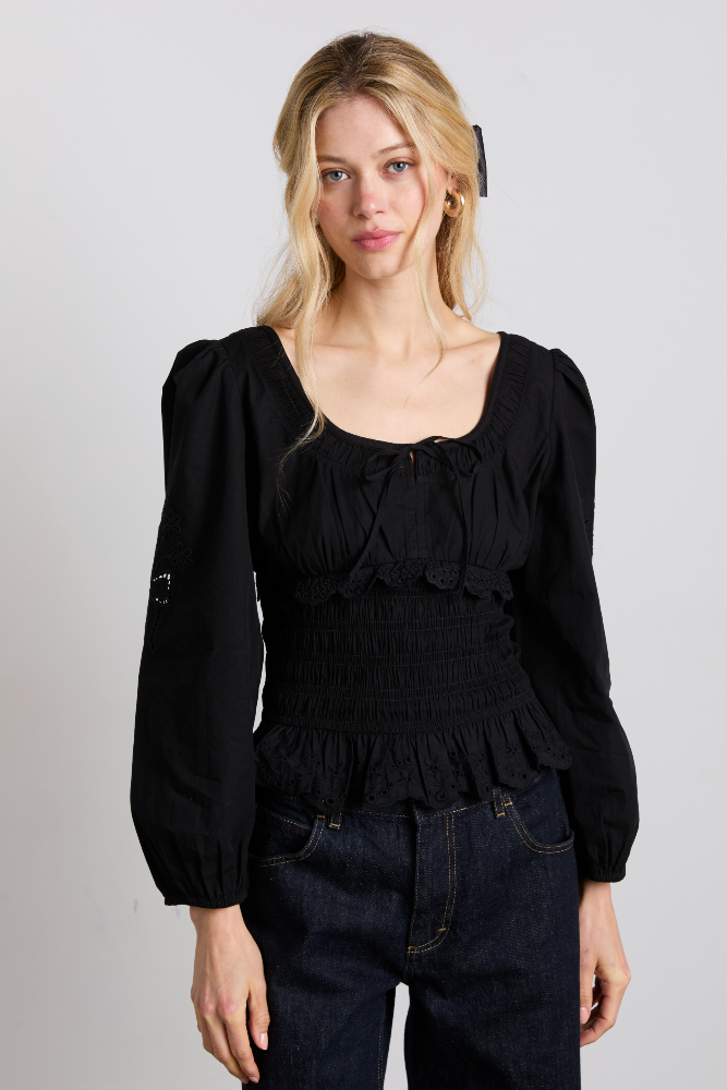 トップス marryme puff puff blouse black PUFFPUFF PERL BLOUSE | MARRY ME.official