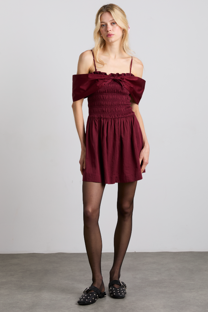 esmerelda mini multi-way dress - burgundy – Damson Madder