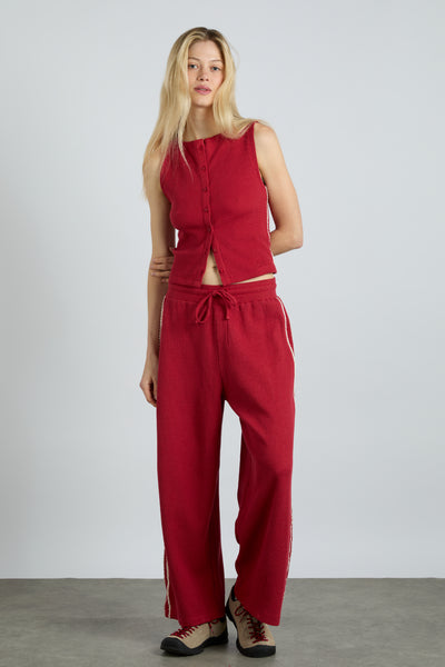 piper waffle jogger - red