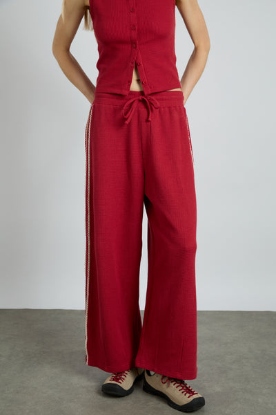 piper waffle jogger - red